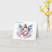 犬の死のための悔やみや弔慰 – プグとイエス カード (黄色い花)