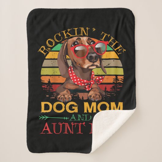 犬の母おばさん叔母のためのライフギフトのロッキング シェルパブランケット (正面)