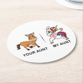 犬の母おばさん叔母のためのライフギフトのロッキング ラウンドペーパーコースター (アングル)