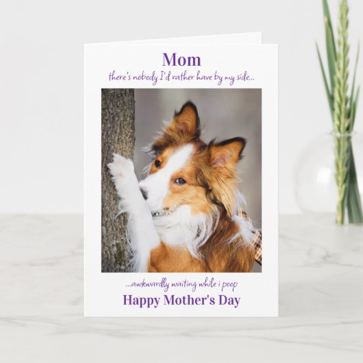 犬の母おもしろい母の日かわいい犬のウンチ カード (正面)