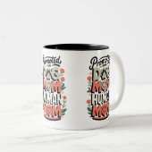 犬の母から人間の母へのフローラ ツートーンマグカップ (正面右)