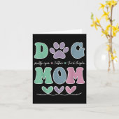 犬の母かわいらし目タトゥー太い太い太いおもしろい腿_2 カード (黄色い花)