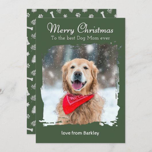 犬の母にメリー最高のスクリスマスのカスタム写真 シーズンカード (正面/裏面)