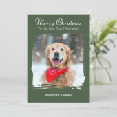 犬の母にメリー最高のスクリスマスのカスタム写真 シーズンカード (スタンド正面)