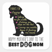 犬の母に幸せな母最高のの日 スクエアシール (正面)