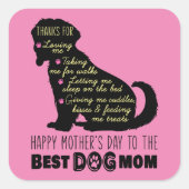 犬の母に幸せな母最高のの日 スクエアシール (正面)