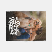 犬の母のカスタム写真 フリースブランケット (正面(横))