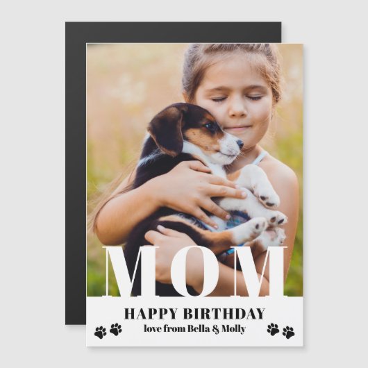 犬の母のハッピーバースデーモダンパーソナライズされた写真 (正面/裏面)