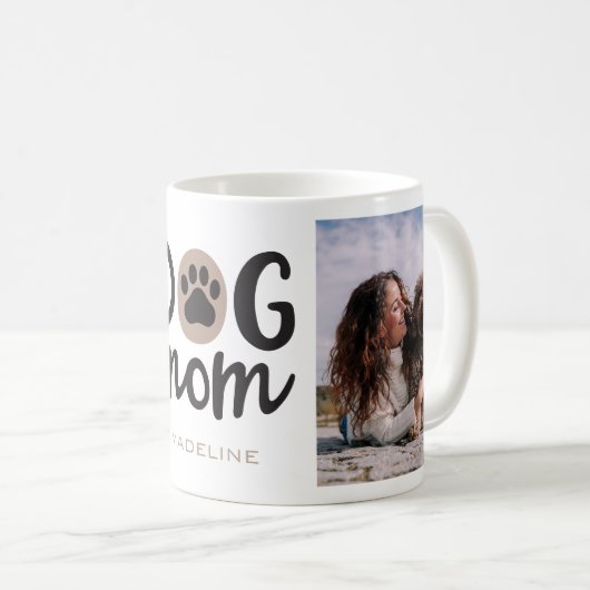 犬の母のポープリントフォトコラージコーヒーマグカップ コーヒーマグカップ (正面右)