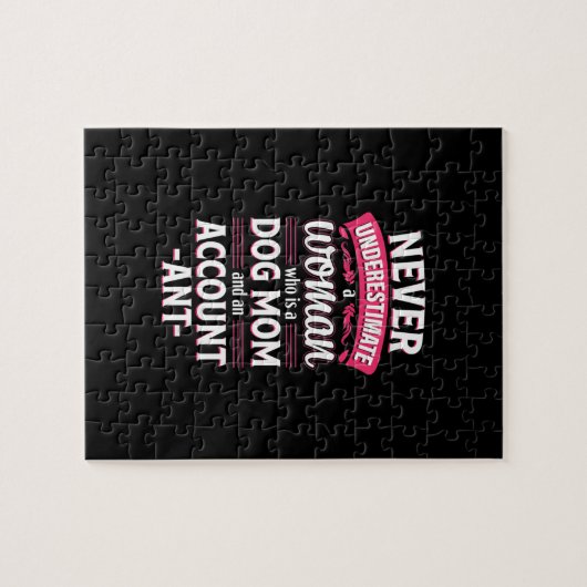 犬の母の会計士の女性を過小評価しない ジグソーパズル (横)