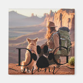 犬の母の写真のメモリ マグネット (正面)