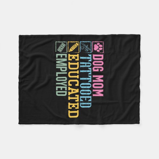 犬の母の刺青の教育を受けた雇われたペットの恋人の刺青 フリースブランケット (正面(横))