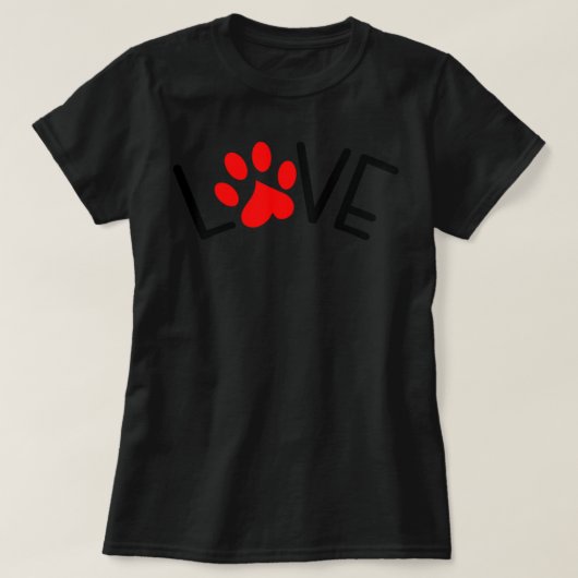 犬の母の恋人ポー印刷ファーレスキュー犬のハート汗 Tシャツ (デザイン正面)
