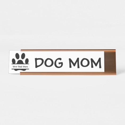 犬の母の手の印刷 デスクネームプレート (正面)