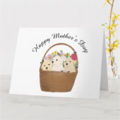 犬の母の日のカード カード (黄色い花)