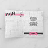 犬の母の日の写真からピンクと黒 カード (内部)