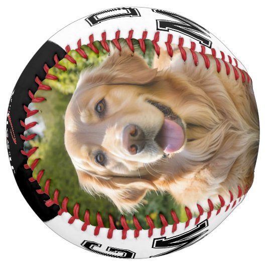 犬の母の日ペットの写真モノグラムの ソフトボール (正面左)