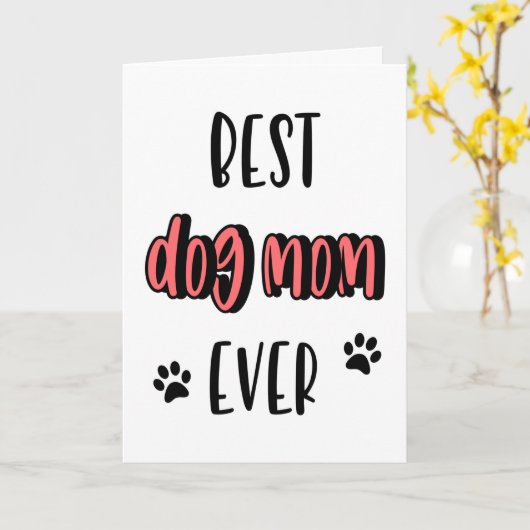 犬の母の日、誕生日、最高の犬の母 カード (黄色い花)