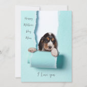 犬の母の母の日のカードリッピング紙犬のぞき サンキューカード (正面)