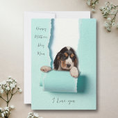 犬の母の母の日のカードリッピング紙犬のぞき サンキューカード