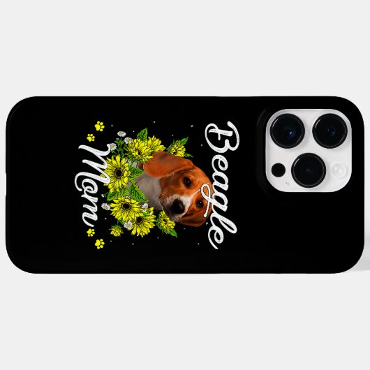 犬の母の母の日/ひまわりビーグルママ Case-Mate iPhoneケース (裏面 (横))