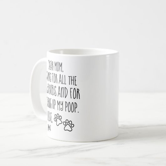 犬の母の贈り物、母の日の犬の母パーソナライズされた親 コーヒーマグカップ (正面左)