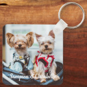 犬の母は救済家のペットの緊急時パーソナライズされた キーホルダー (裏面)