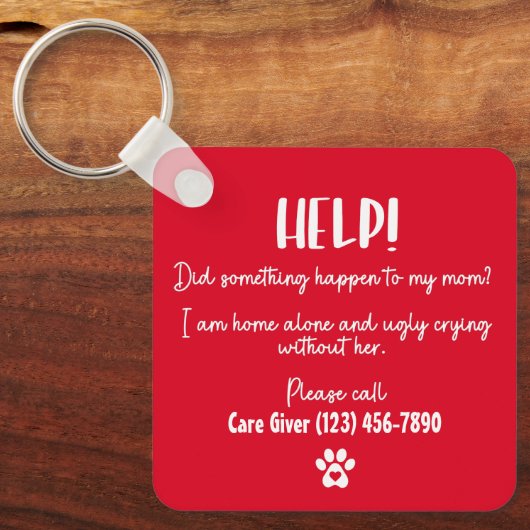 犬の母は救済家のペットの緊急時パーソナライズされた キーホルダー (正面)