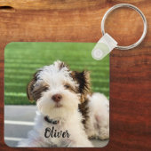 犬の母は救済家のペットの緊急時パーソナライズされた キーホルダー (裏面)