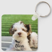 犬の母は救済家のペットの緊急時パーソナライズされた キーホルダー (裏面)