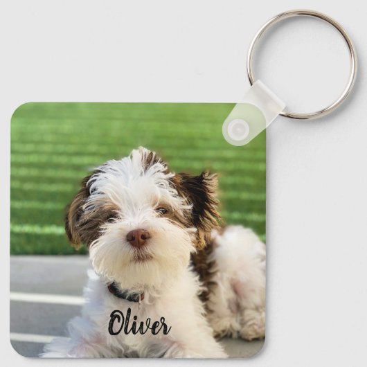 犬の母は救済家のペットの緊急時パーソナライズされた キーホルダー (裏面)