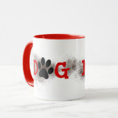 犬の母は泥で足跡 マグカップ (正面左)