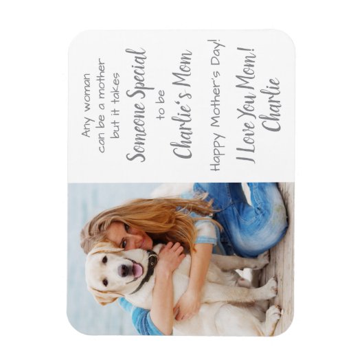犬の母カスタムさんペット写真母の日 マグネット (縦)
