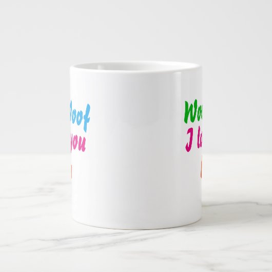 犬の母カッコいいの女性の私は愛してあなたを母かわいい ジャンボコーヒーマグカップ (正面)