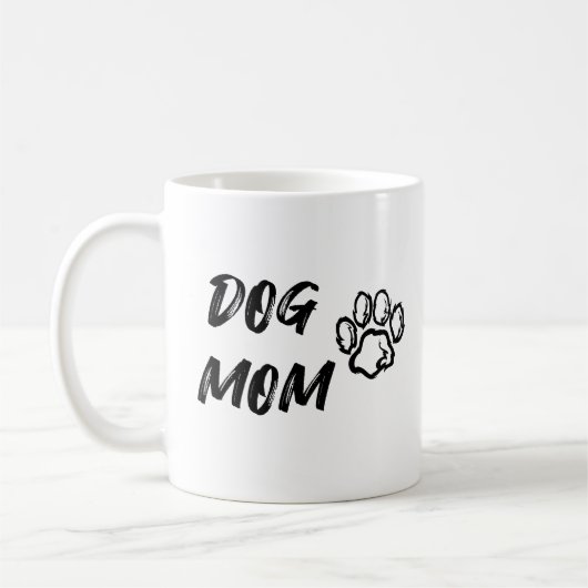 犬の母コーヒーマグ – 白 コーヒーマグカップ (左)