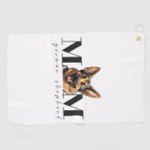 犬の母ドイツの羊飼い犬クラシックのTシャツ ゴルフタオル (横)