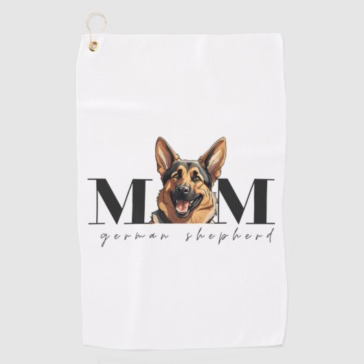 犬の母ドイツの羊飼い犬クラシックのTシャツ ゴルフタオル (正面)