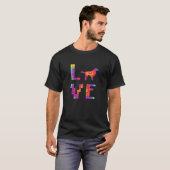犬の母ドイツの長髪のポインタードッグピクセルアート Tシャツ (正面フル)