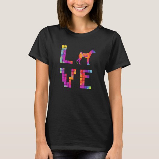 犬の母バセンジドッグピクセルアート Tシャツ (正面)