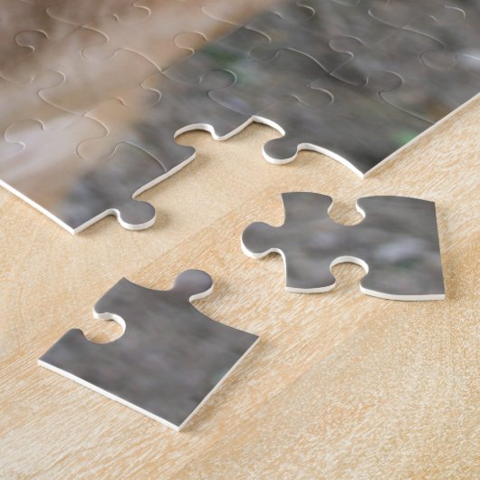 犬の母パパ子犬の恋人カスタム写真パーソナライズされた ジグソーパズル (側面)