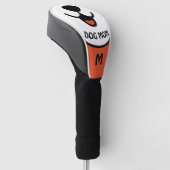 犬の母パピー顔赤と黒 ゴルフヘッドカバー (アングル)