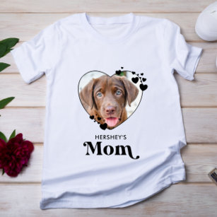 犬の母パーソナライズされたハート犬の恋人ペットの写真 Tシャツ