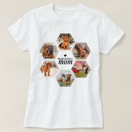 犬の母パーソナライズされた6 Pet Photo Collage with Name Tシャツ (デザイン正面)