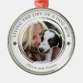 犬の母フォトキープサケパーソナライズされた メタルオーナメント (正面)