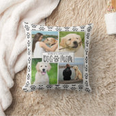 犬の母フォトコラージュポープリントハートパターン灰色 クッション (ブランケット)