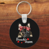 犬の母フランスのブルドッグ母が母の日を愛する キーホルダー (正面)