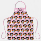 犬の母ペットの写真パターン名ピンクwポープリント エプロン (正面)