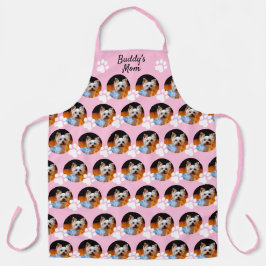 犬の母ペットの写真パターン名ピンクwポープリント エプロン