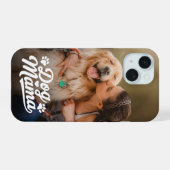 犬の母ペットの写真 iPhone 15ケース (裏面横)