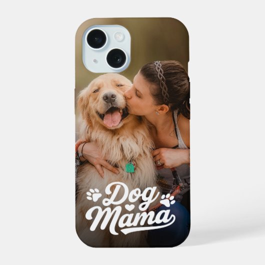 犬の母ペットの写真 iPhone 15ケース (裏面)